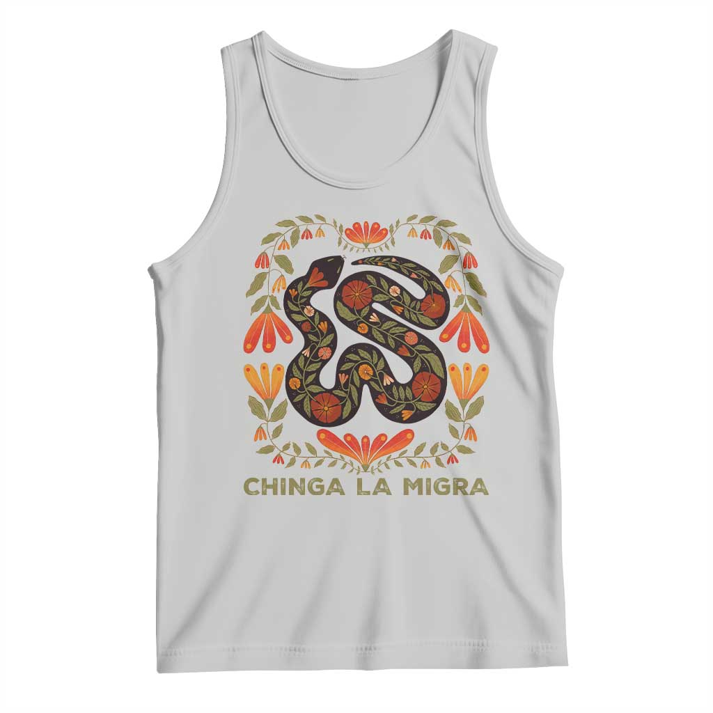 Immigrant Rights Tank Top Chinga La Migra TS10 Ash Print Your Wear