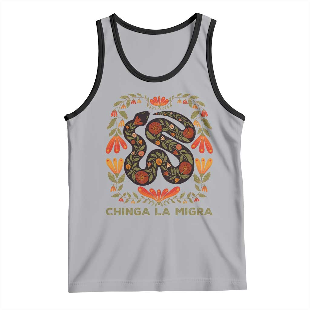 Immigrant Rights Tank Top Chinga La Migra TS10 Athletic Heather Black Print Your Wear