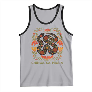 Immigrant Rights Tank Top Chinga La Migra TS10 Athletic Heather Black Print Your Wear