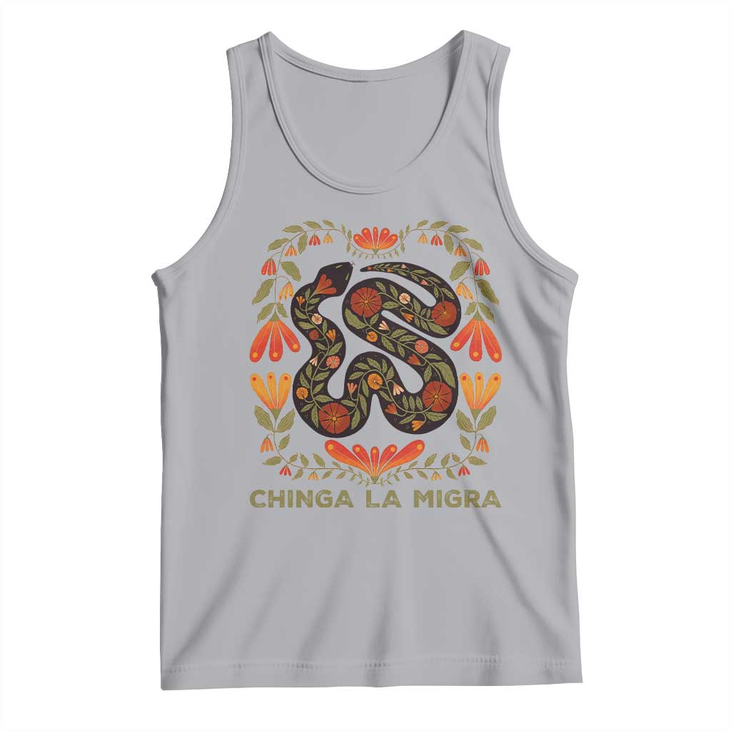 Immigrant Rights Tank Top Chinga La Migra TS10 Athletic Heather Print Your Wear