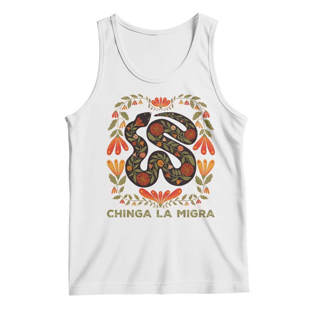 Immigrant Rights Tank Top Chinga La Migra TS10 White Print Your Wear