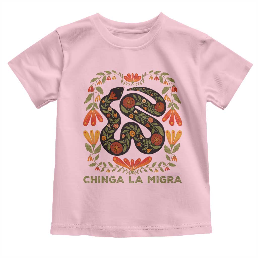Immigrant Rights Toddler T Shirt Chinga La Migra TS10 Light Pink Print Your Wear