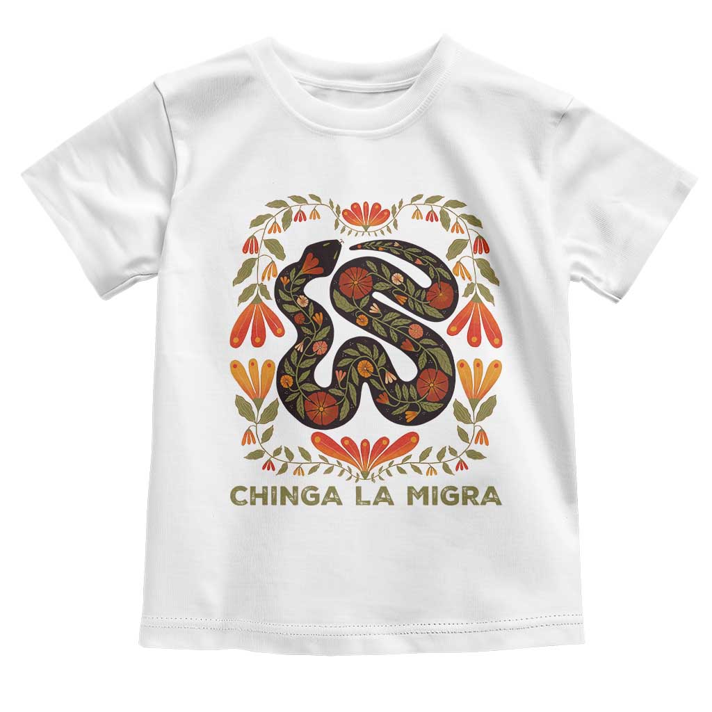 Immigrant Rights Toddler T Shirt Chinga La Migra TS10 White Print Your Wear