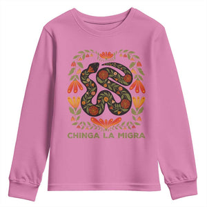 Immigrant Rights Youth Sweatshirt Chinga La Migra TS10 Azalea Print Your Wear
