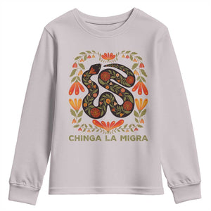Immigrant Rights Youth Sweatshirt Chinga La Migra TS10 Ice Gray Print Your Wear