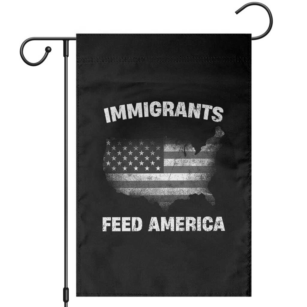 Immigrants Feed America Garden Flag Grunge US Flag TS10 Black Print Your Wear