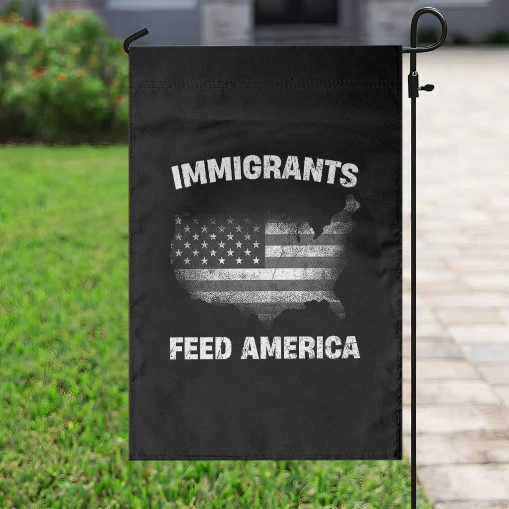Immigrants Feed America Garden Flag Grunge US Flag TS10 Print Your Wear