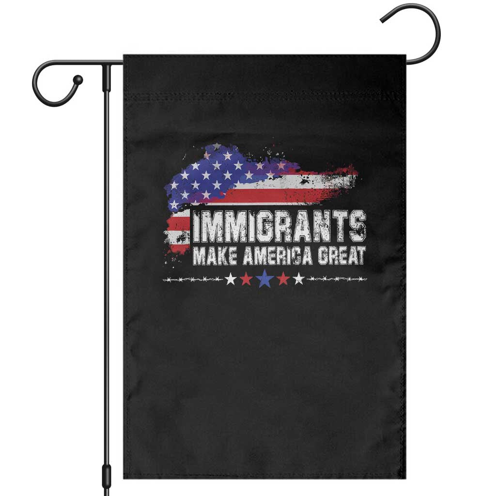 Immigrants Make America Great Garden Flag American Flag Pro Immigration TS10 Black Print Your Wear