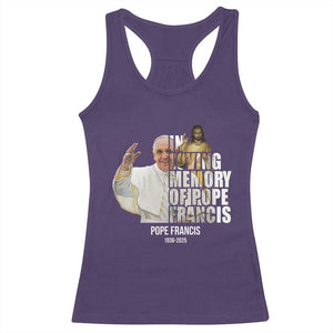 In Loving Memory of Pope Francis Racerback Tank Top Viva il Papa 1936-2025 TS02 Purple Print Your Wear