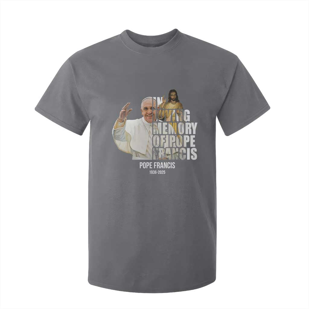 In Loving Memory of Pope Francis T Shirt For Kid Viva il Papa 1936-2025 TS02 Charcoal Print Your Wear