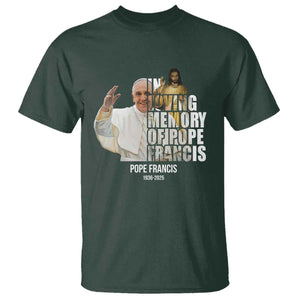 In Loving Memory of Pope Francis T Shirt Viva il Papa 1936-2025 TS02 Dark Forest Green Print Your Wear