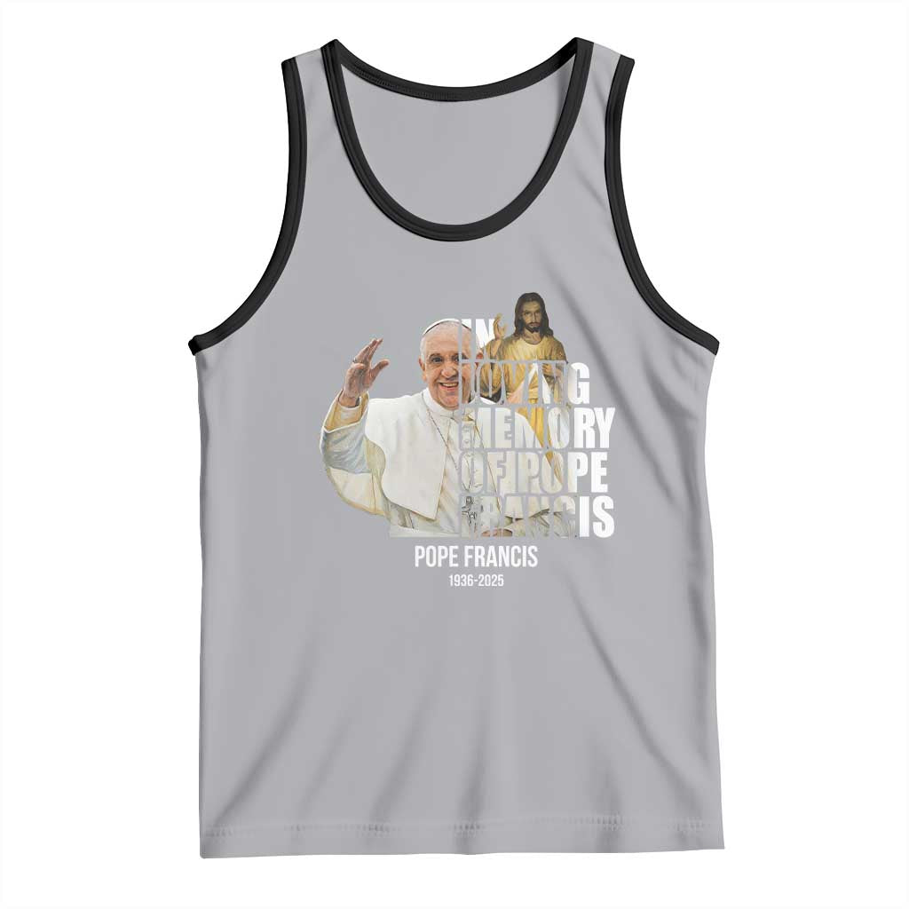 In Loving Memory of Pope Francis Tank Top Viva il Papa 1936-2025 TS02 Athletic Heather Black Print Your Wear