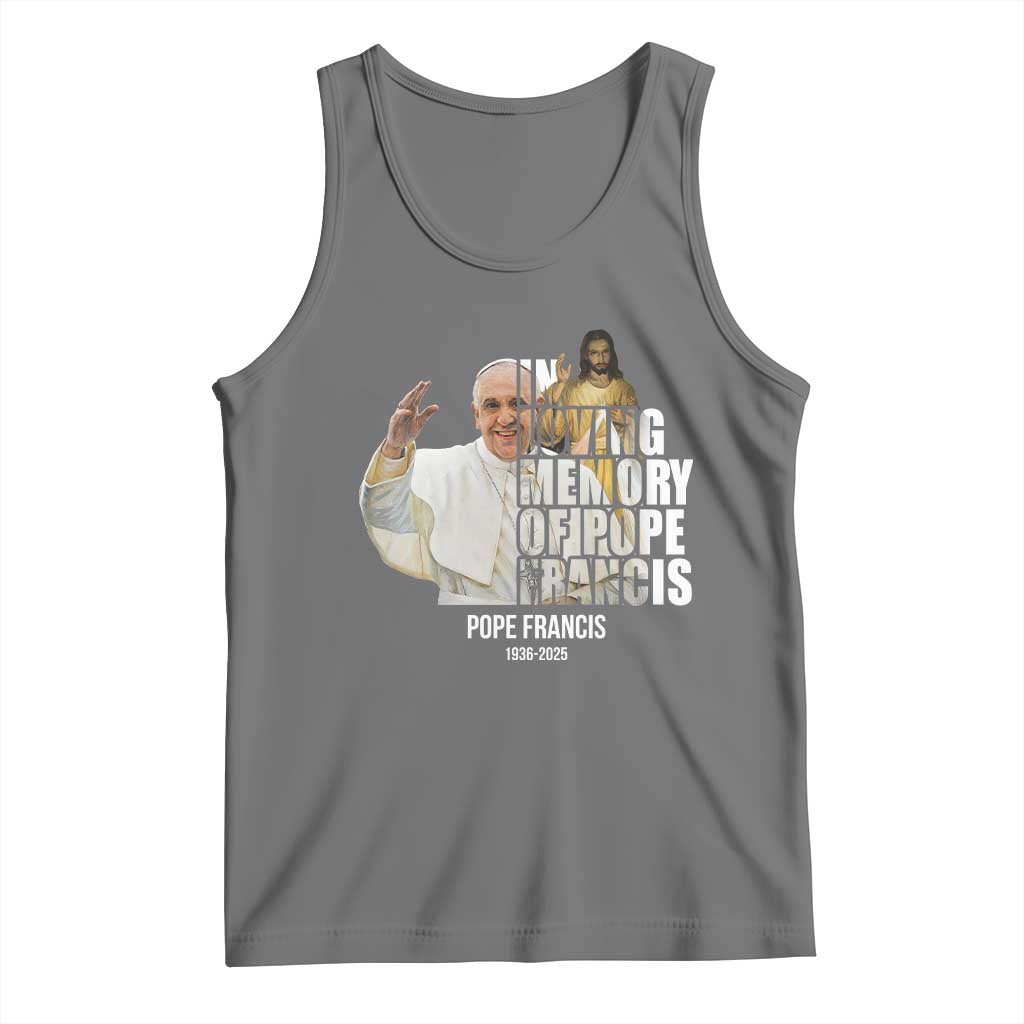 In Loving Memory of Pope Francis Tank Top Viva il Papa 1936-2025 TS02 Black Heather Print Your Wear