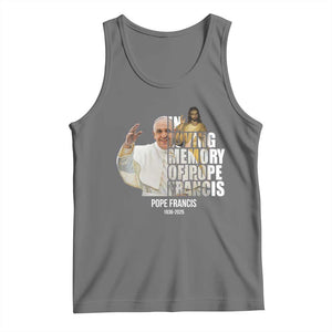 In Loving Memory of Pope Francis Tank Top Viva il Papa 1936-2025 TS02 Black Heather Print Your Wear