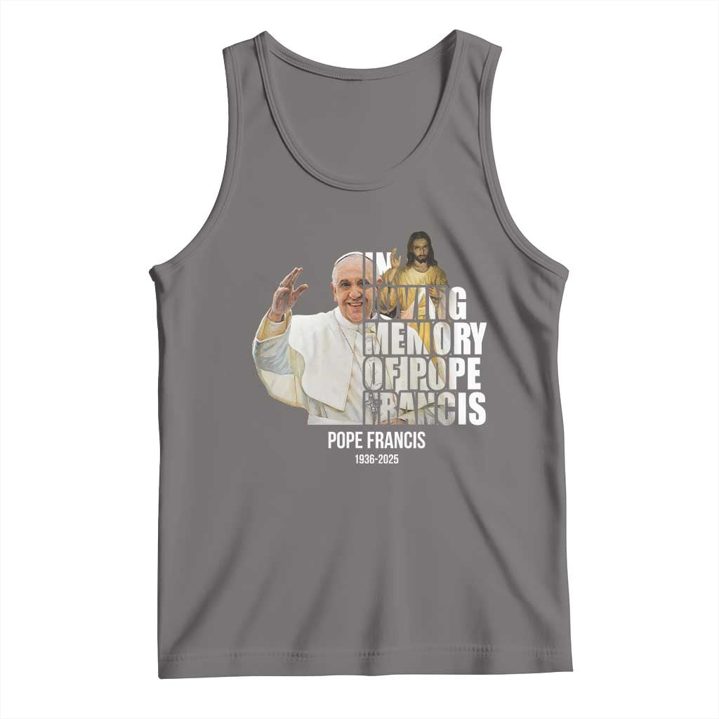 In Loving Memory of Pope Francis Tank Top Viva il Papa 1936-2025 TS02 Deep Heather Print Your Wear