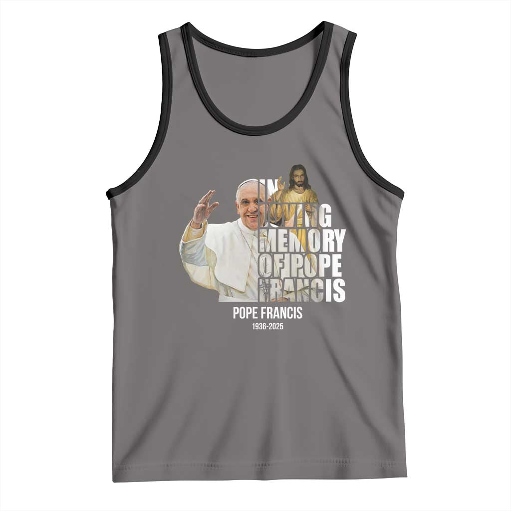 In Loving Memory of Pope Francis Tank Top Viva il Papa 1936-2025 TS02 Deep Heather Black Print Your Wear