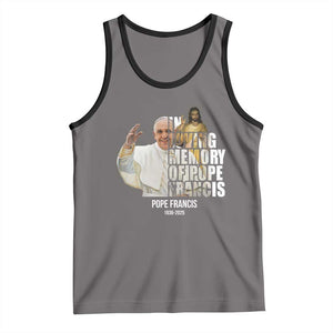 In Loving Memory of Pope Francis Tank Top Viva il Papa 1936-2025 TS02 Deep Heather Black Print Your Wear