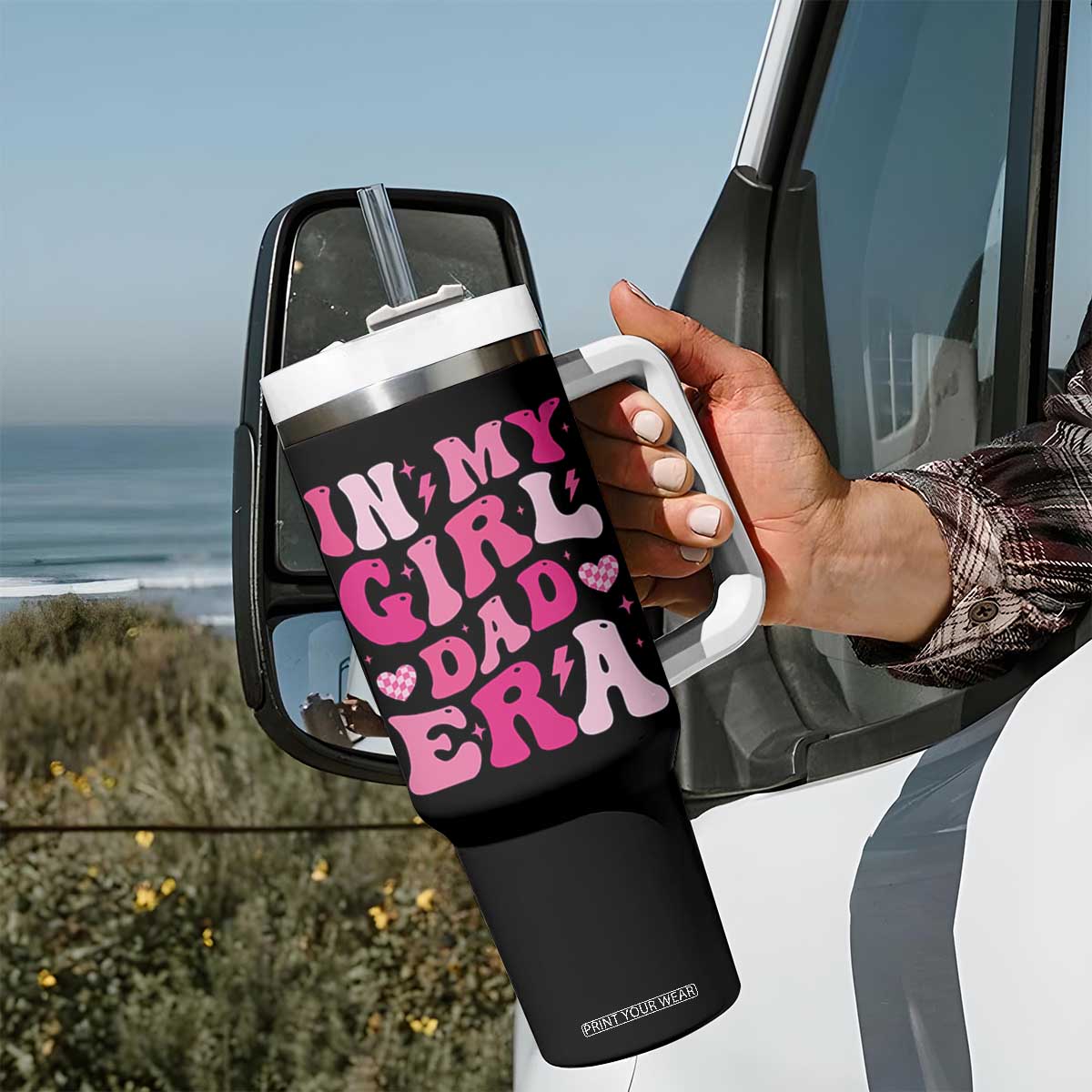 In My Dad Girl Era Tumbler With Handle Funny Fathers Day Gift 2025 TS10 Print Your Wear