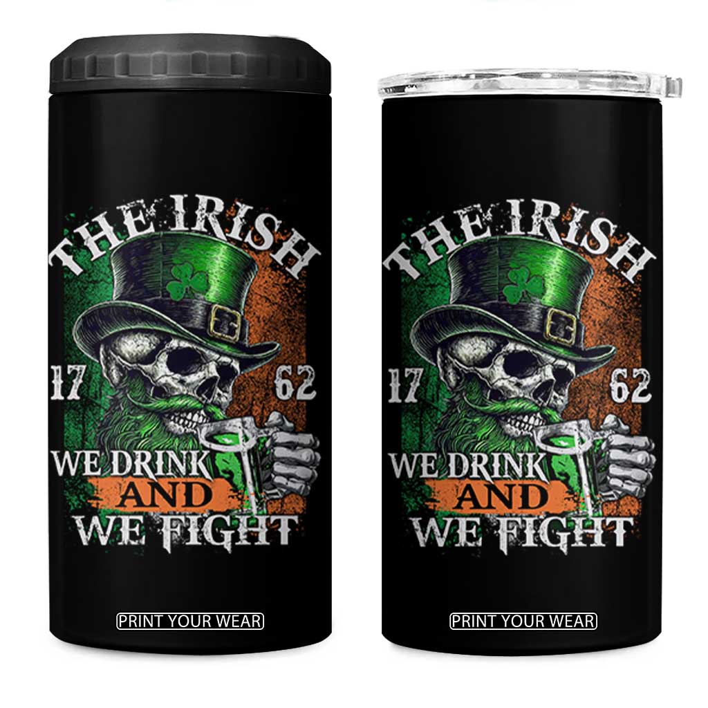 Irish Soldiers 1762 4 in 1 Can Cooler Tumbler The Irish We Drink And We Fight Shamrock Skull Beer TS11 One Size: 16 oz Black Print Your Wear