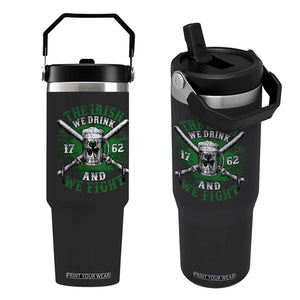 Irish Soldiers 1762 Flip Straw Tumbler The Irish We Drink And We Fight Shamrock Beer Parade TS11 One Size: 30 oz Black Print Your Wear