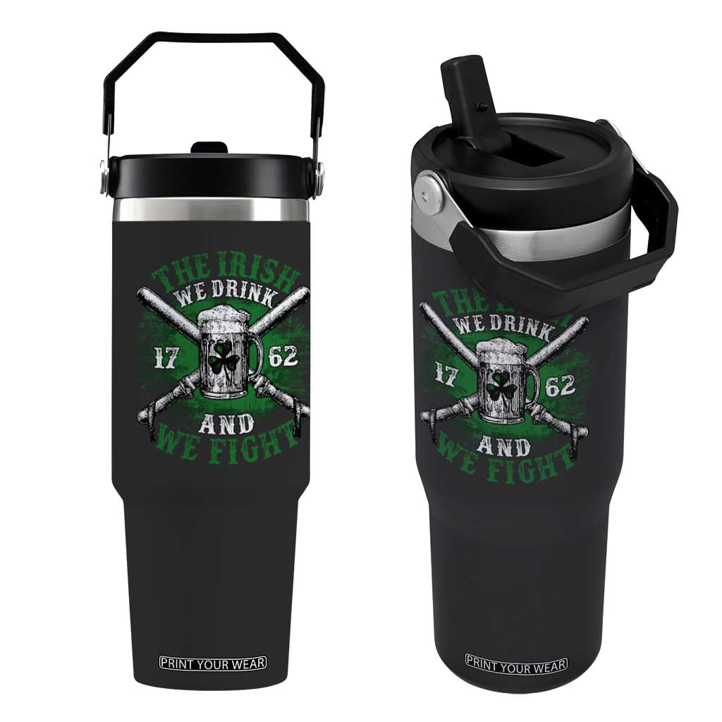 Irish Soldiers 1762 Flip Straw Tumbler The Irish We Drink And We Fight Shamrock Beer Parade TS11 One Size: 30 oz Black Print Your Wear