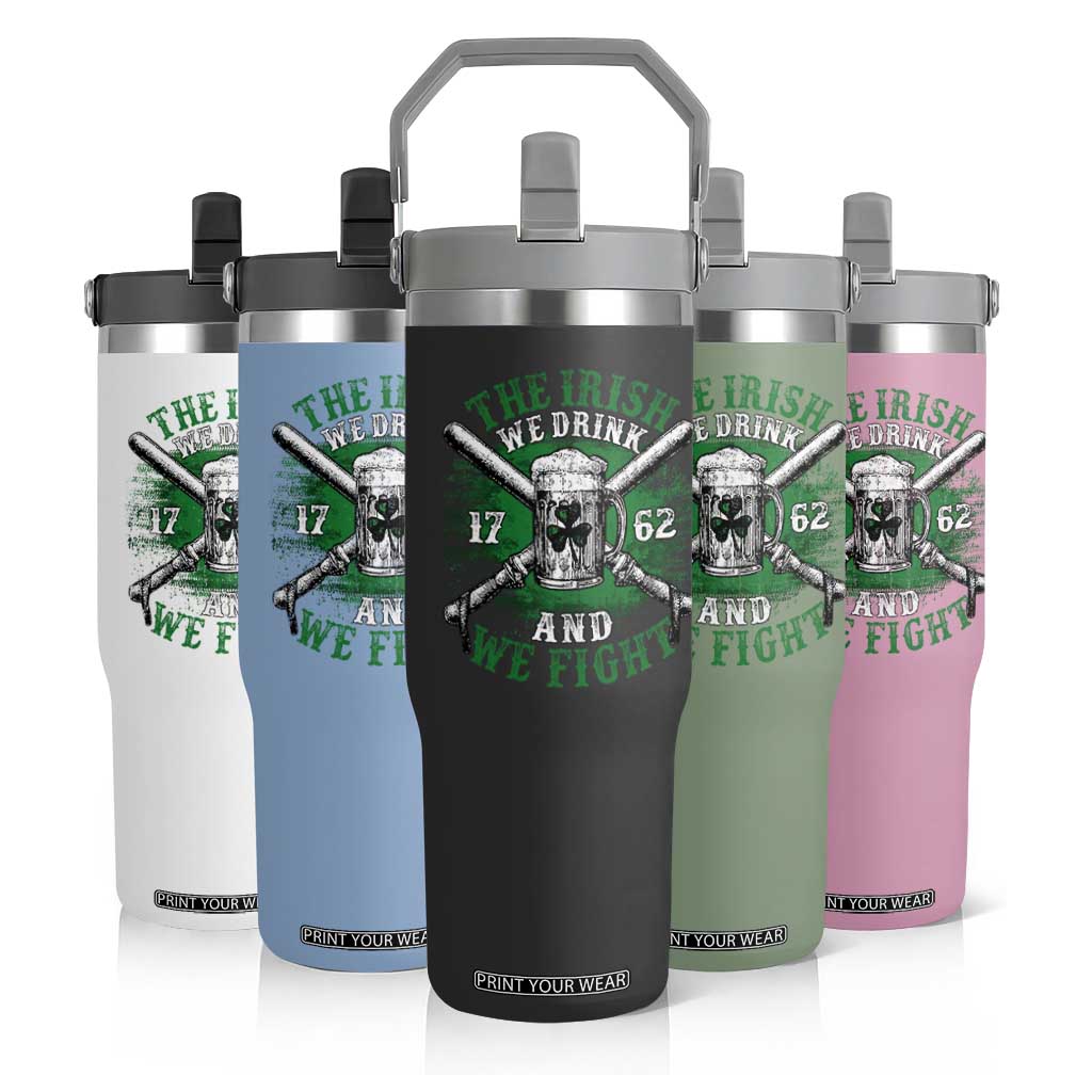 Irish Soldiers 1762 Flip Straw Tumbler The Irish We Drink And We Fight Shamrock Beer Parade TS11 Print Your Wear