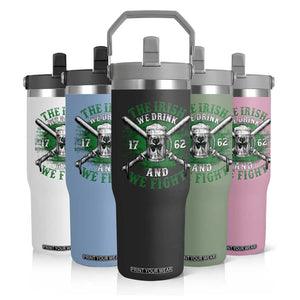 Irish Soldiers 1762 Flip Straw Tumbler The Irish We Drink And We Fight Shamrock Beer Parade TS11 Print Your Wear