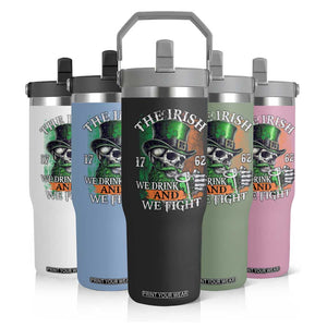 Irish Soldiers 1762 Flip Straw Tumbler The Irish We Drink And We Fight Shamrock Skull Beer TS11 Print Your Wear