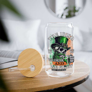 Irish Soldiers 1762 Glass Can The Irish We Drink And We Fight Shamrock Skull Beer TS11 Print Your Wear