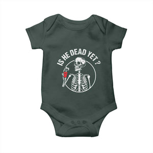 Is He Dead Yet Subtle FDT Baby Onesie Funny Skeleton Drinking Coffee TS02 Print Your Wear