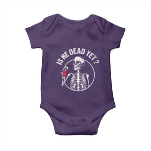 Is He Dead Yet Subtle FDT Baby Onesie Funny Skeleton Drinking Coffee TS02 Purple Print Your Wear
