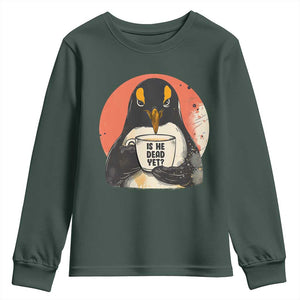 Is He Dead Yet Youth Sweatshirt Penguins Resist and Persist TS10 Dark Forest Green Print Your Wear