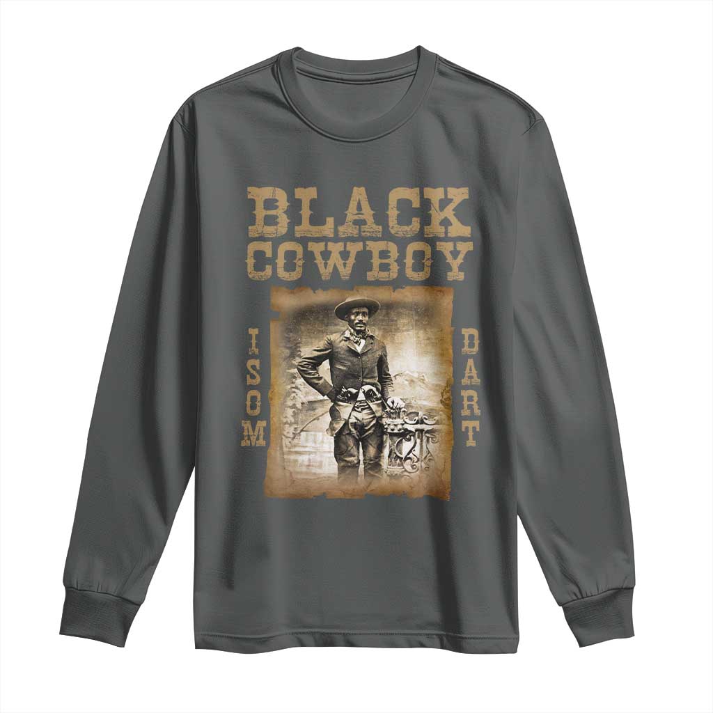 Isom Dart Long Sleeve Shirt Black Cowboy Western Legend Vintage TS02 Dark Heather Print Your Wear