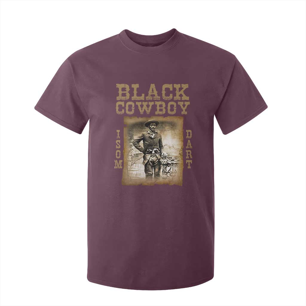 Isom Dart T Shirt For Kid Black Cowboy Western Legend Vintage TS02 Maroon Print Your Wear