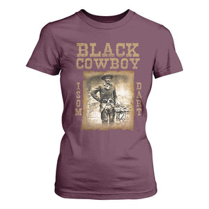 Isom Dart T Shirt For Women Black Cowboy Western Legend Vintage TS02 Maroon Print Your Wear