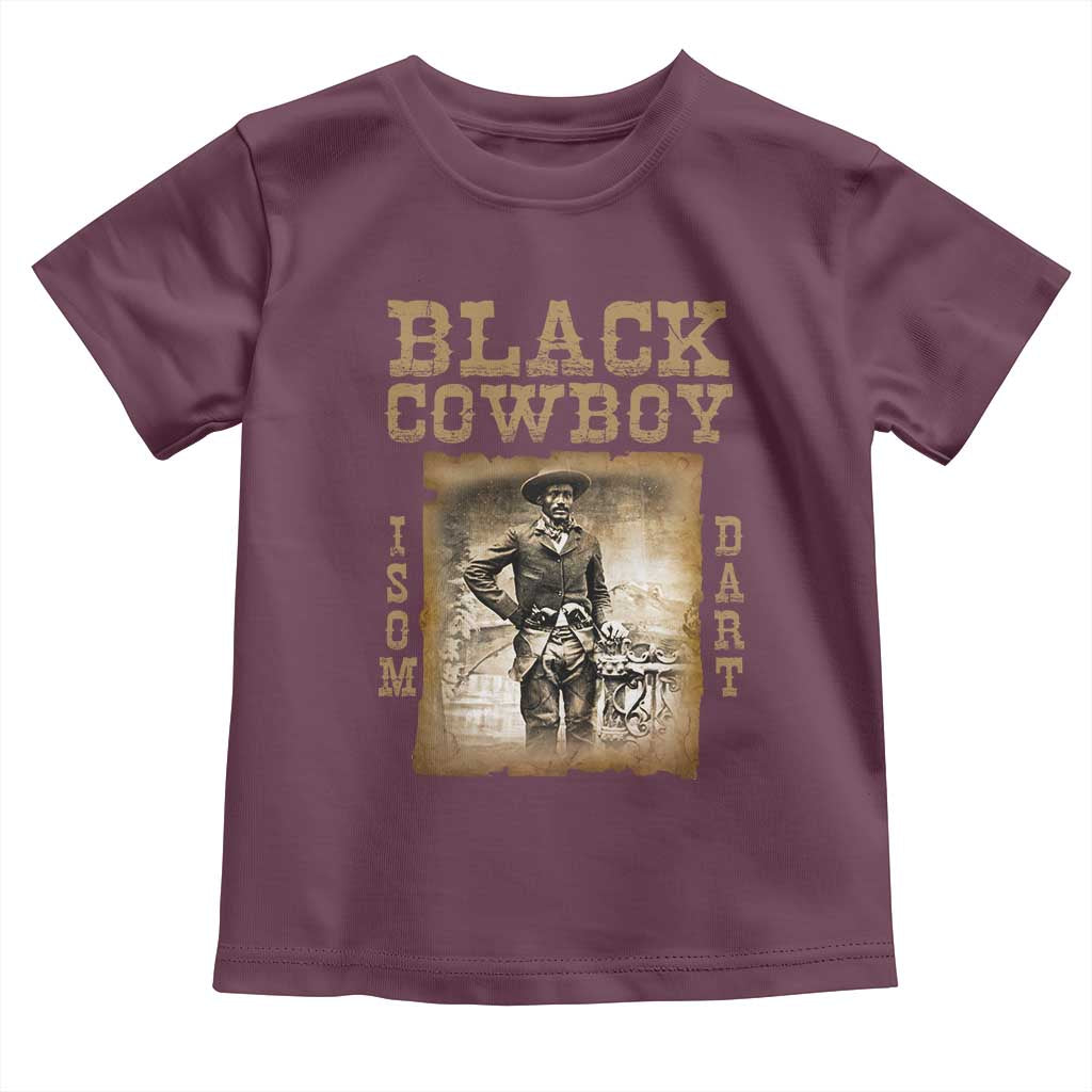 Isom Dart Toddler T Shirt Black Cowboy Western Legend Vintage TS02 Maroon Print Your Wear