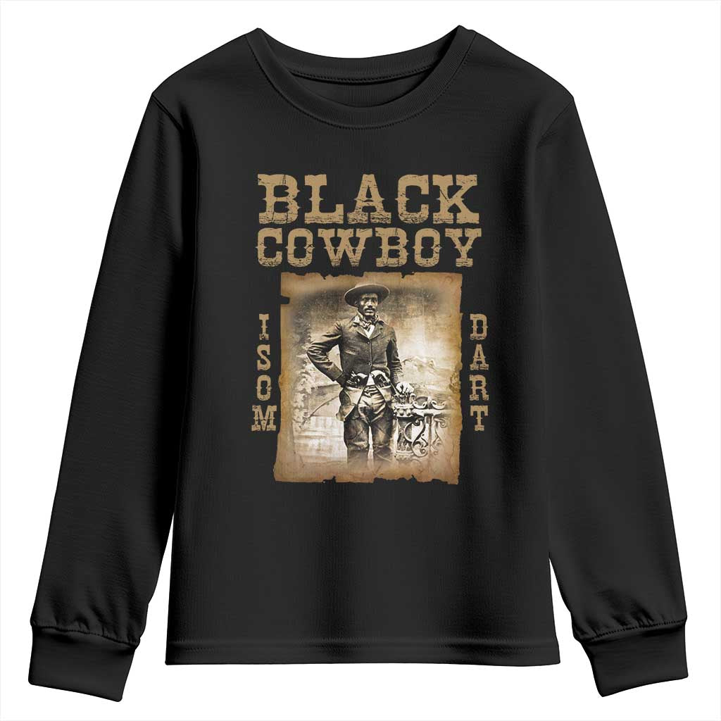 Isom Dart Youth Sweatshirt Black Cowboy Western Legend Vintage TS02 Black Print Your Wear
