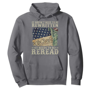 It Doesn't Need To Be Rewritten It Needs To Be Reread Hoodie We The People Vintage American Flag TS11 Charcoal Print Your Wear
