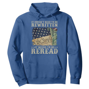 It Doesn't Need To Be Rewritten It Needs To Be Reread Hoodie We The People Vintage American Flag TS11 Royal Blue Print Your Wear