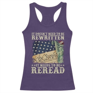 It Doesn't Need To Be Rewritten It Needs To Be Reread Racerback Tank Top We The People Vintage American Flag TS11 Purple Print Your Wear