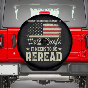 It Doesn't Need To Be Rewritten It Needs To Be Reread Spare Tire Cover We The People Vintage Flag TS11 Black Print Your Wear