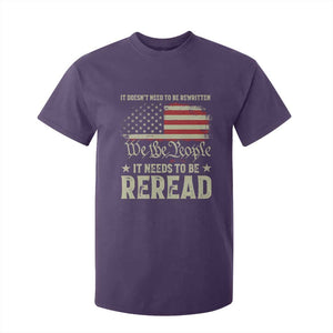 It Doesn't Need To Be Rewritten It Needs To Be Reread T Shirt For Kid We The People Vintage Flag TS11 Purple Print Your Wear