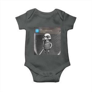 Italian Brainrot Tung Tung Tung Sahur Baby Onesie Internet Memes Ring with Motion TS10 Dark Heather Print Your Wear