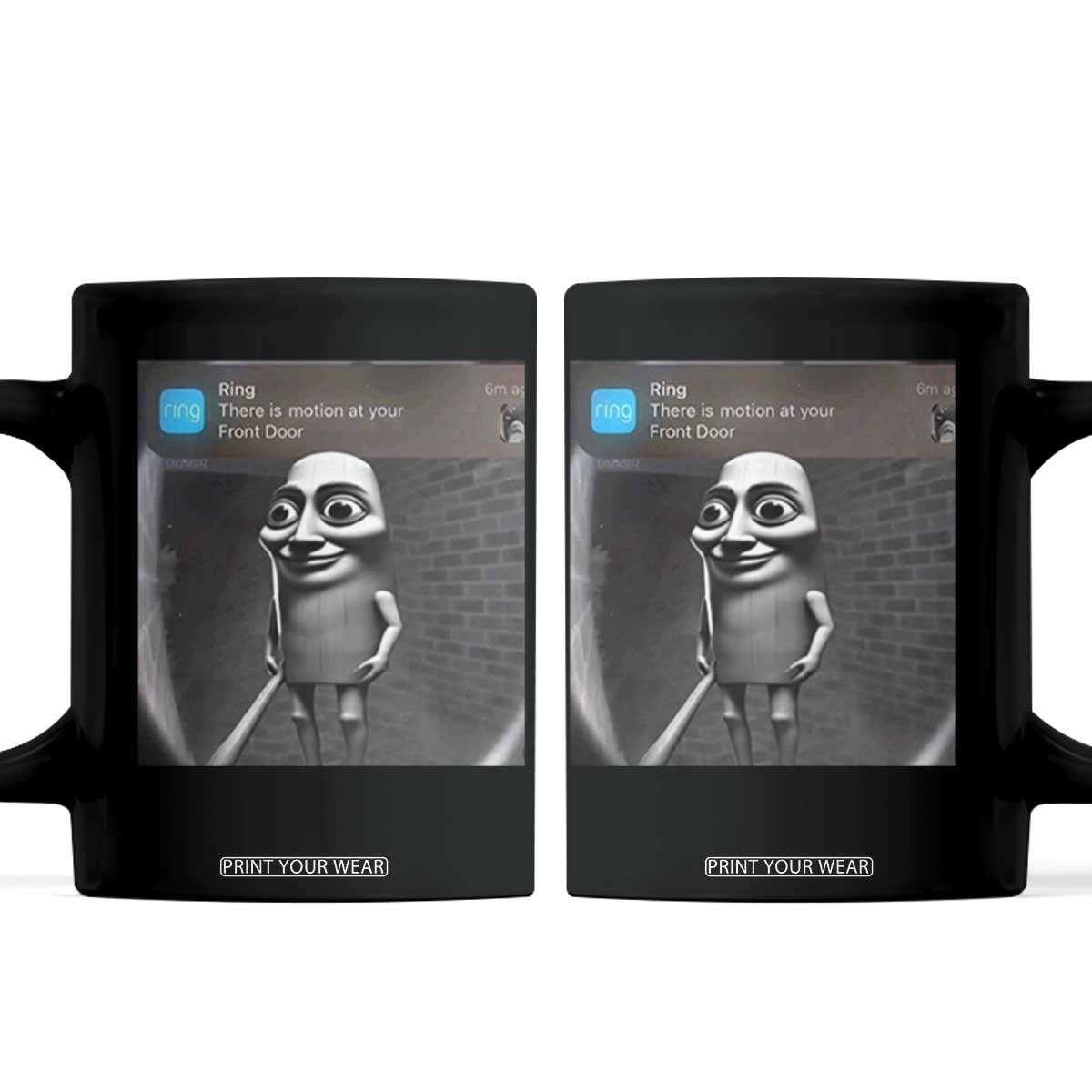 Italian Brainrot Tung Tung Tung Sahur Coffee Mug Internet Memes Ring with Motion TS10 Black Print Your Wear