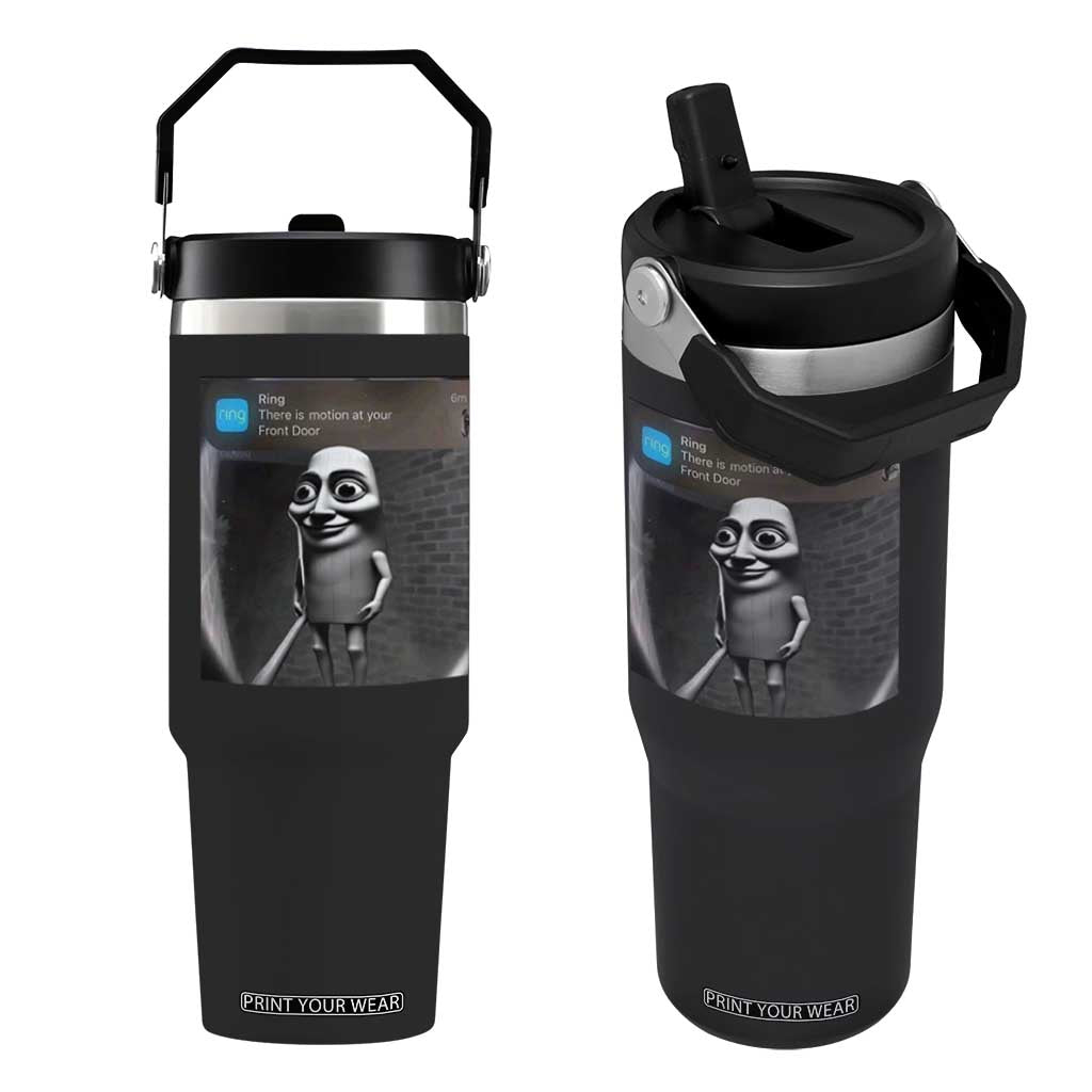 Italian Brainrot Tung Tung Tung Sahur Flip Straw Tumbler Internet Memes Ring with Motion TS10 One Size: 30 oz Black Print Your Wear