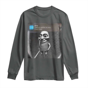 Italian Brainrot Tung Tung Tung Sahur Long Sleeve Shirt Internet Memes Ring with Motion TS10 Dark Heather Print Your Wear