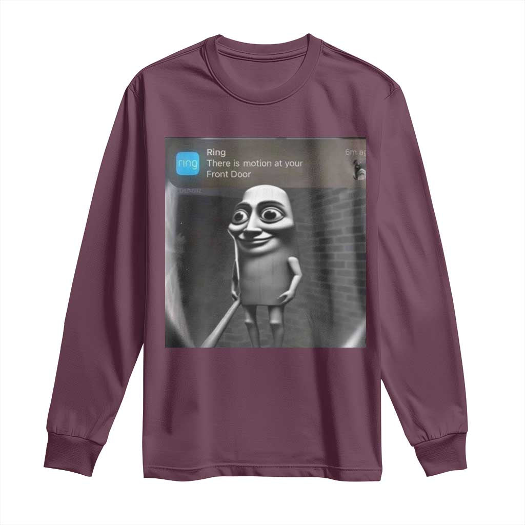 Italian Brainrot Tung Tung Tung Sahur Long Sleeve Shirt Internet Memes Ring with Motion TS10 Maroon Print Your Wear