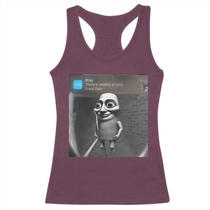 Italian Brainrot Tung Tung Tung Sahur Racerback Tank Top Internet Memes Ring with Motion TS10 Maroon Print Your Wear