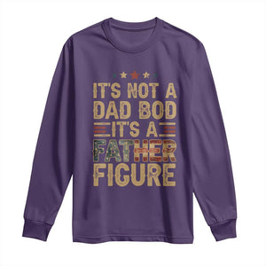 It's Not A Dad Bod It's A Father Figure Long Sleeve Shirt Funny Retro Vintage American Flag TS10 Purple Print Your Wear