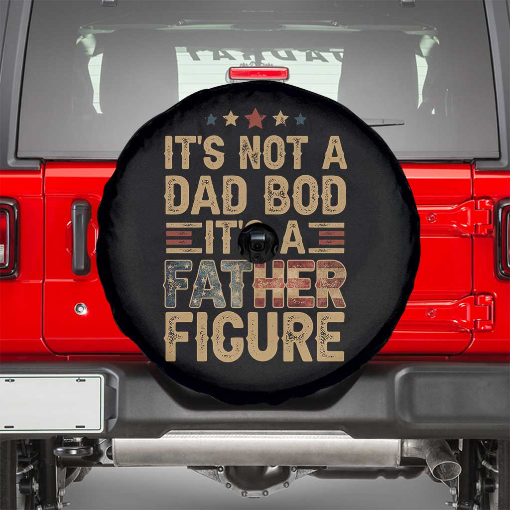 It's Not A Dad Bod It's A Father Figure Spare Tire Cover Funny Retro Vintage American Flag TS10 Black Print Your Wear